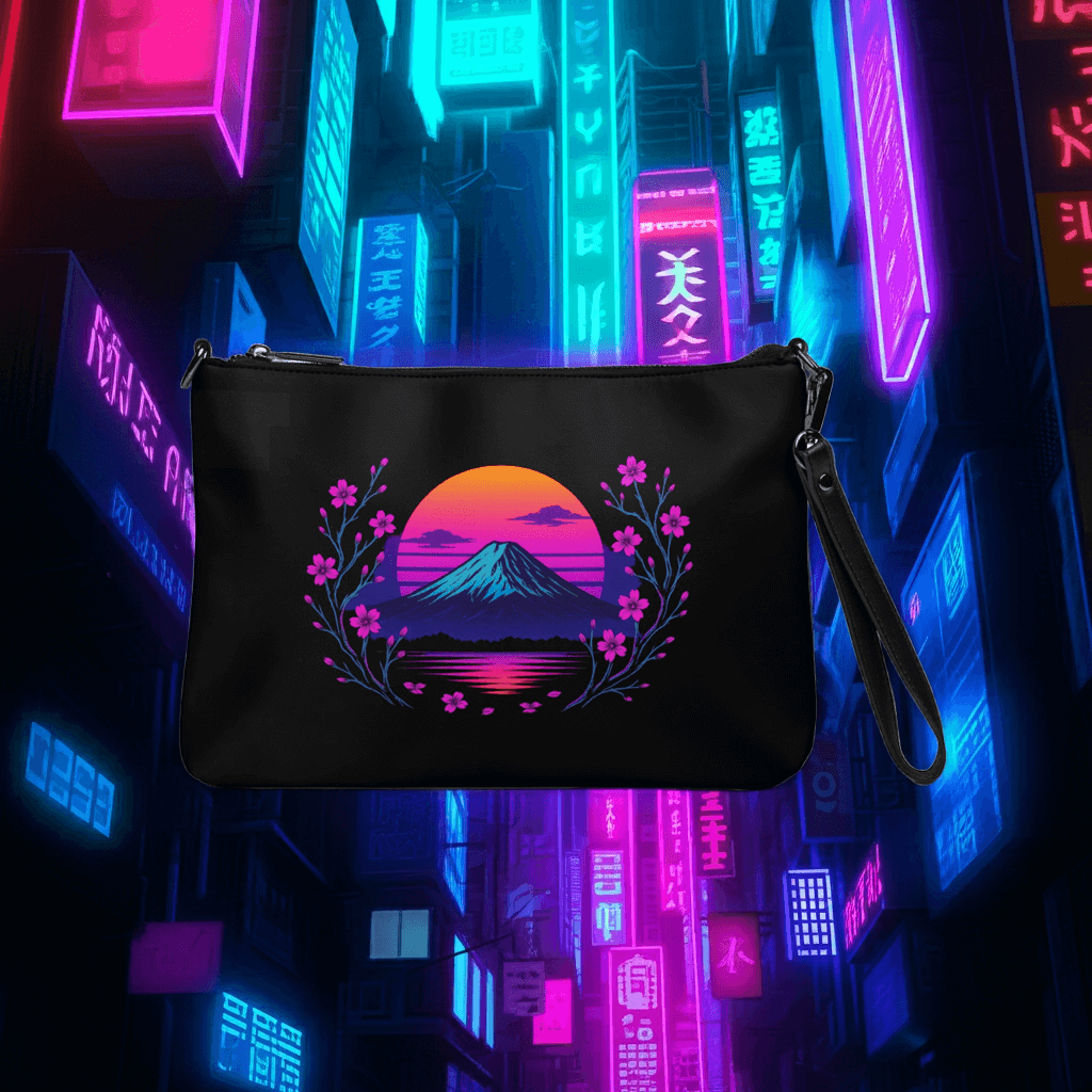 Mt Fuji Cherry Blossom Neon Crossbody Bag Obtuse Mongoose