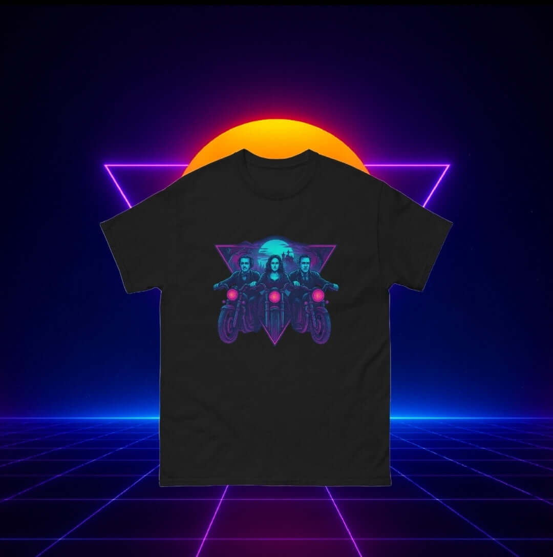 Midnight Riders T-Shirt: Poe, Shelley & Lovecraft Neon Horror Tee