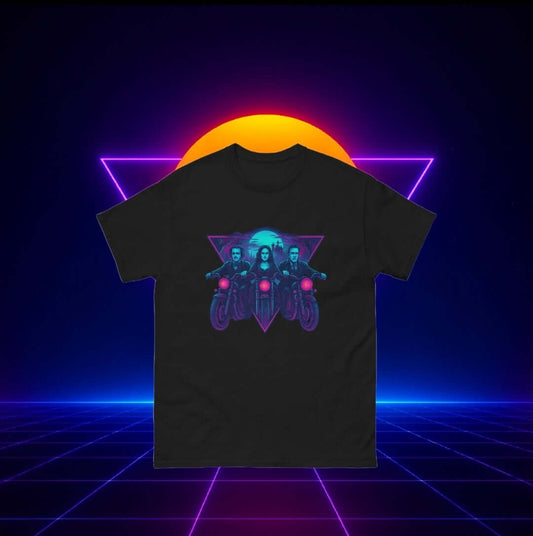 Midnight Riders T-Shirt: Poe, Shelley & Lovecraft Neon Horror Tee