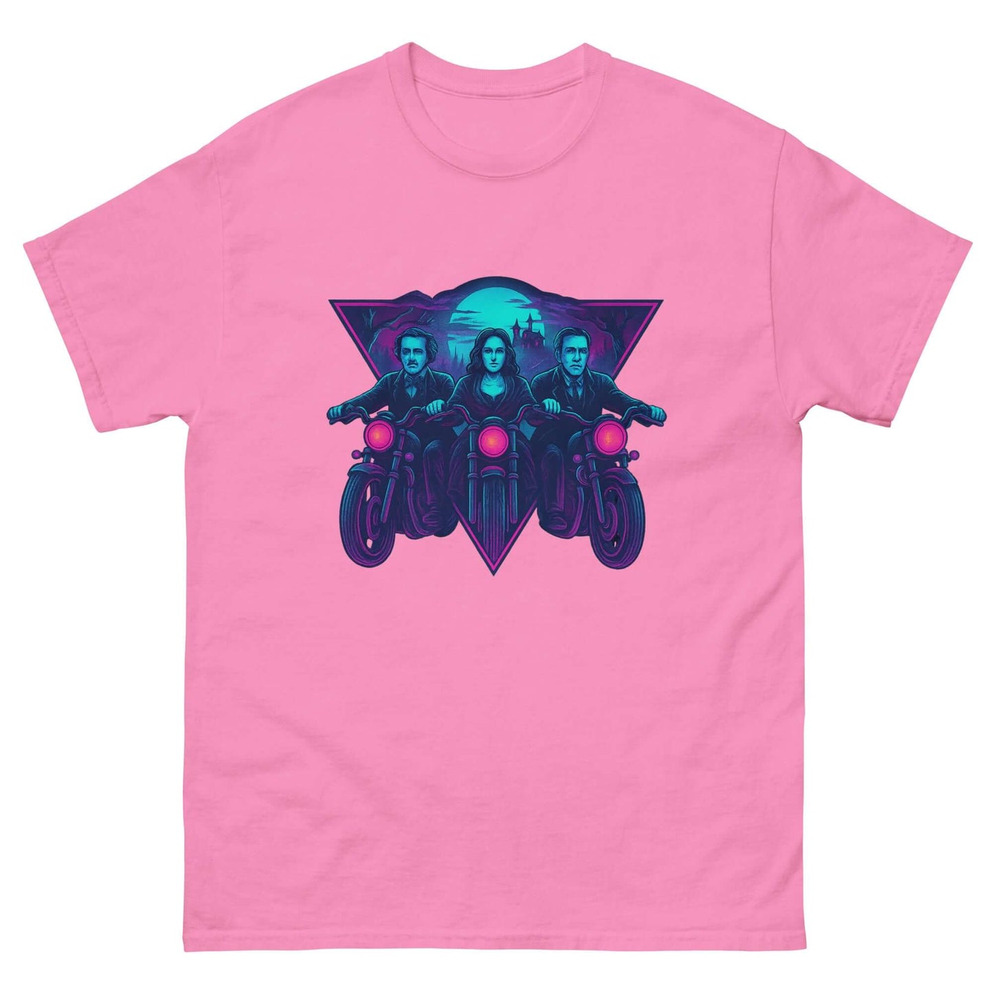 Midnight Riders T-Shirt: Poe, Shelley & Lovecraft Neon Horror Tee
