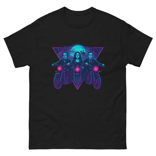 Midnight Riders T-Shirt: Poe, Shelley & Lovecraft Neon Horror Tee