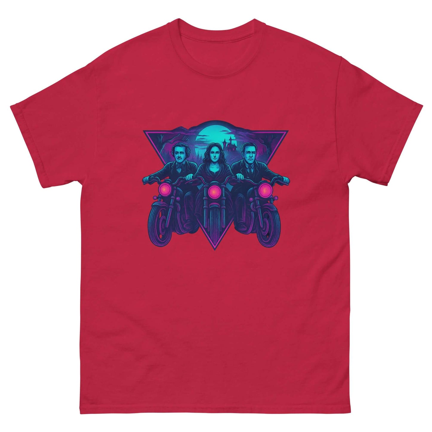 Midnight Riders T-Shirt: Poe, Shelley & Lovecraft Neon Horror Tee