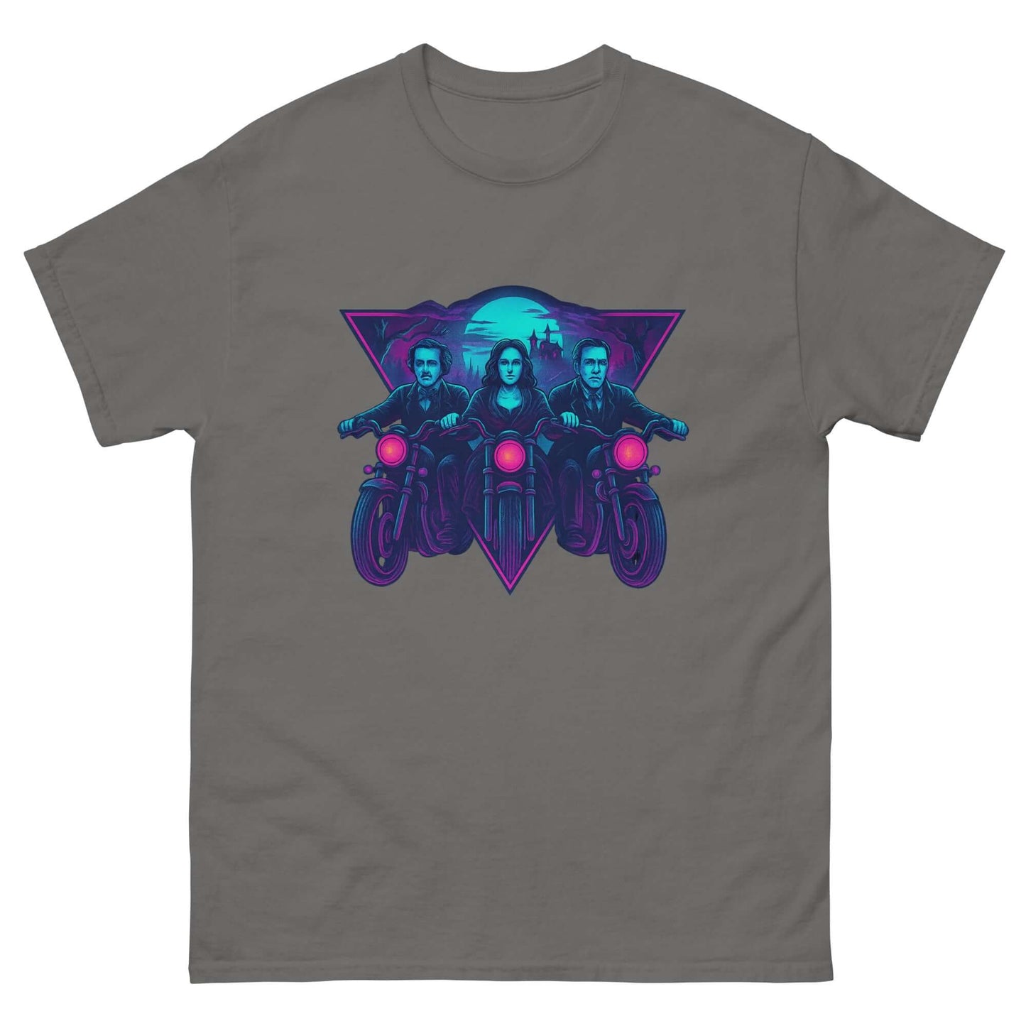 Midnight Riders T-Shirt: Poe, Shelley & Lovecraft Neon Horror Tee