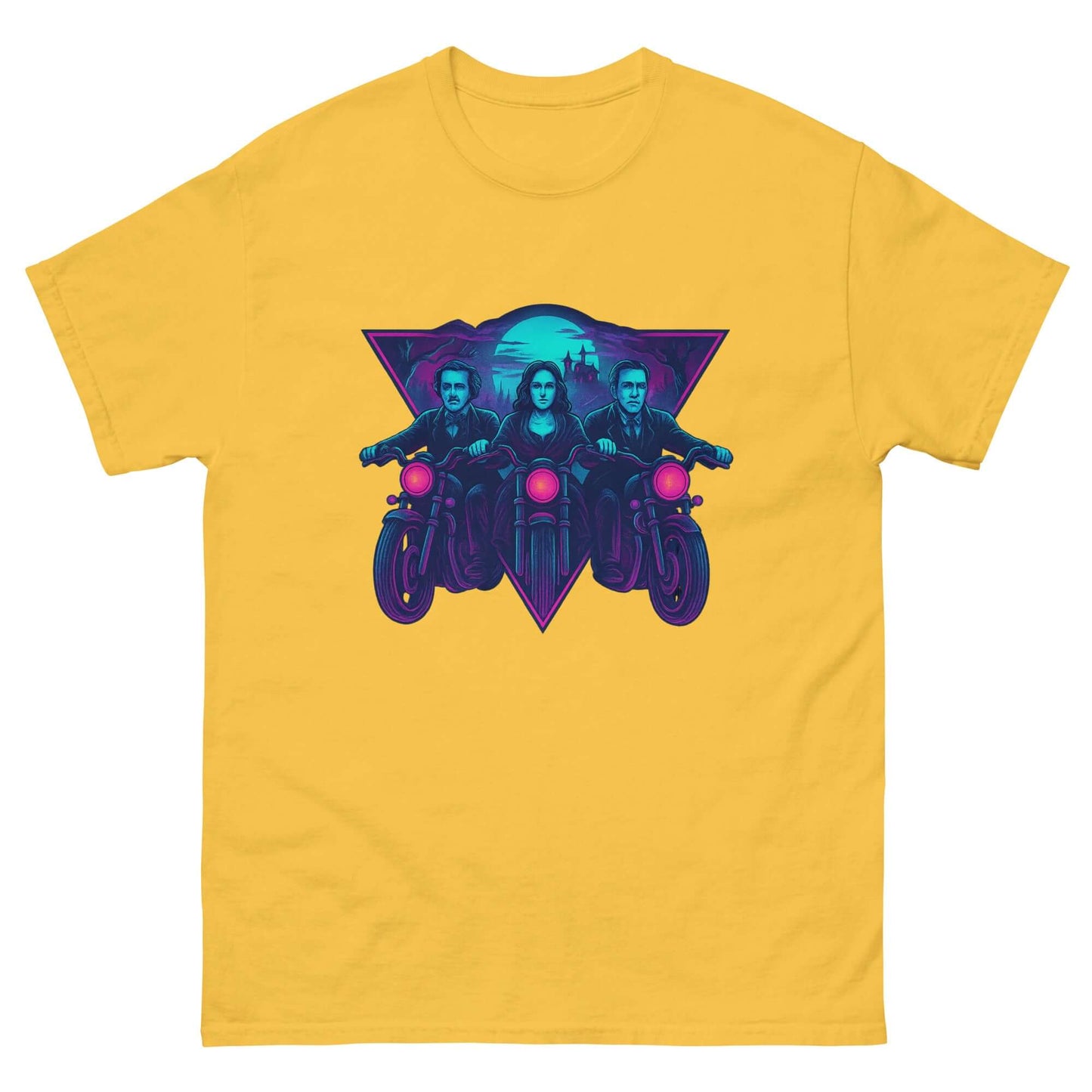 Midnight Riders T-Shirt: Poe, Shelley & Lovecraft Neon Horror Tee