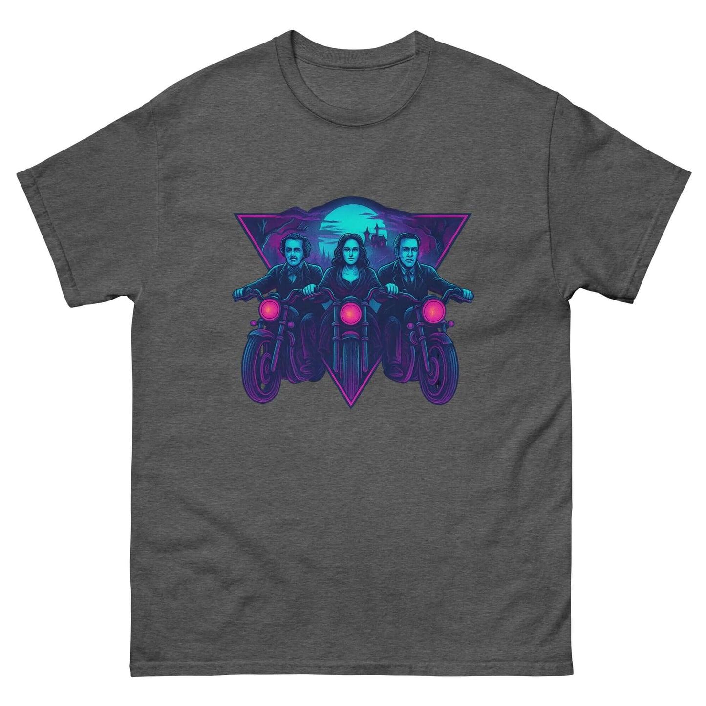 Midnight Riders T-Shirt: Poe, Shelley & Lovecraft Neon Horror Tee
