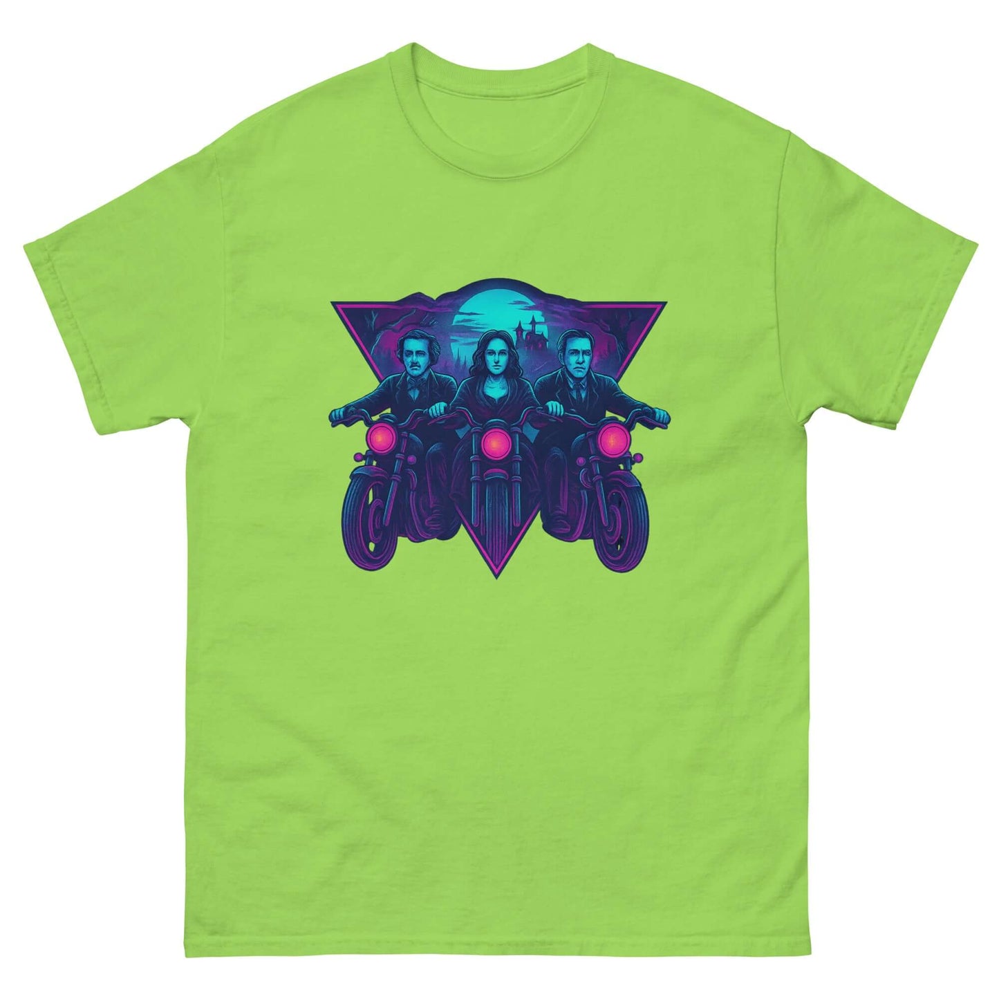 Midnight Riders T-Shirt: Poe, Shelley & Lovecraft Neon Horror Tee