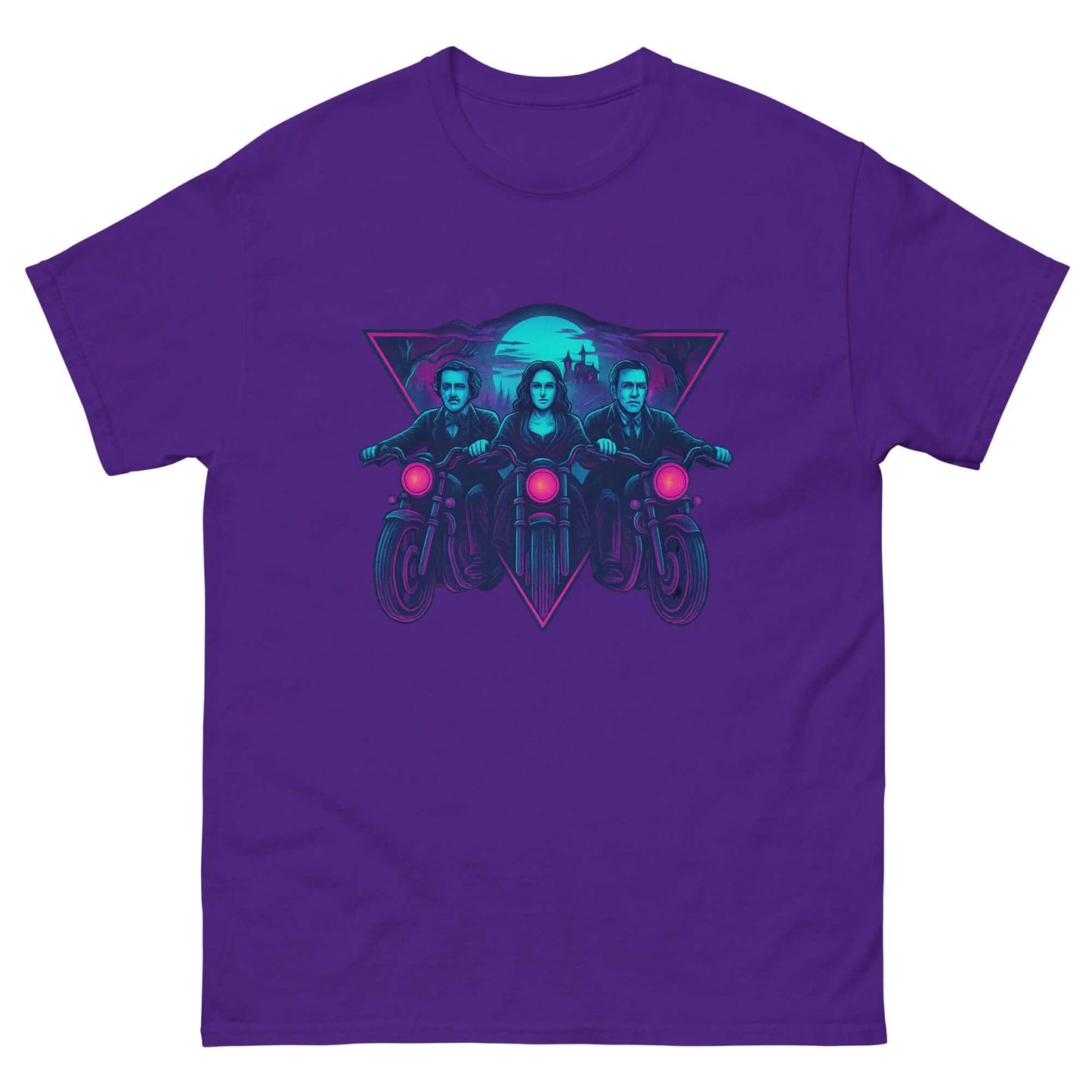 Midnight Riders T-Shirt: Poe, Shelley & Lovecraft Neon Horror Tee
