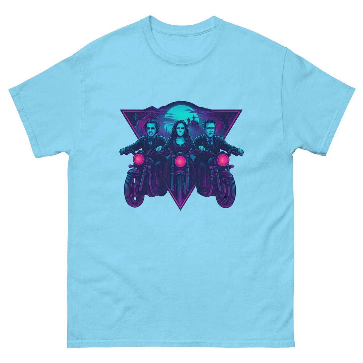 Midnight Riders T-Shirt: Poe, Shelley & Lovecraft Neon Horror Tee