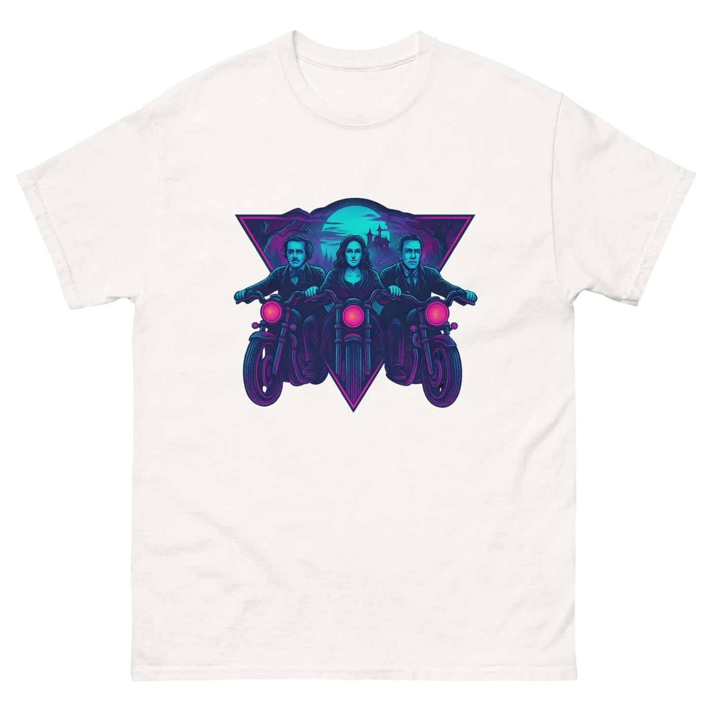Midnight Riders T-Shirt: Poe, Shelley & Lovecraft Neon Horror Tee