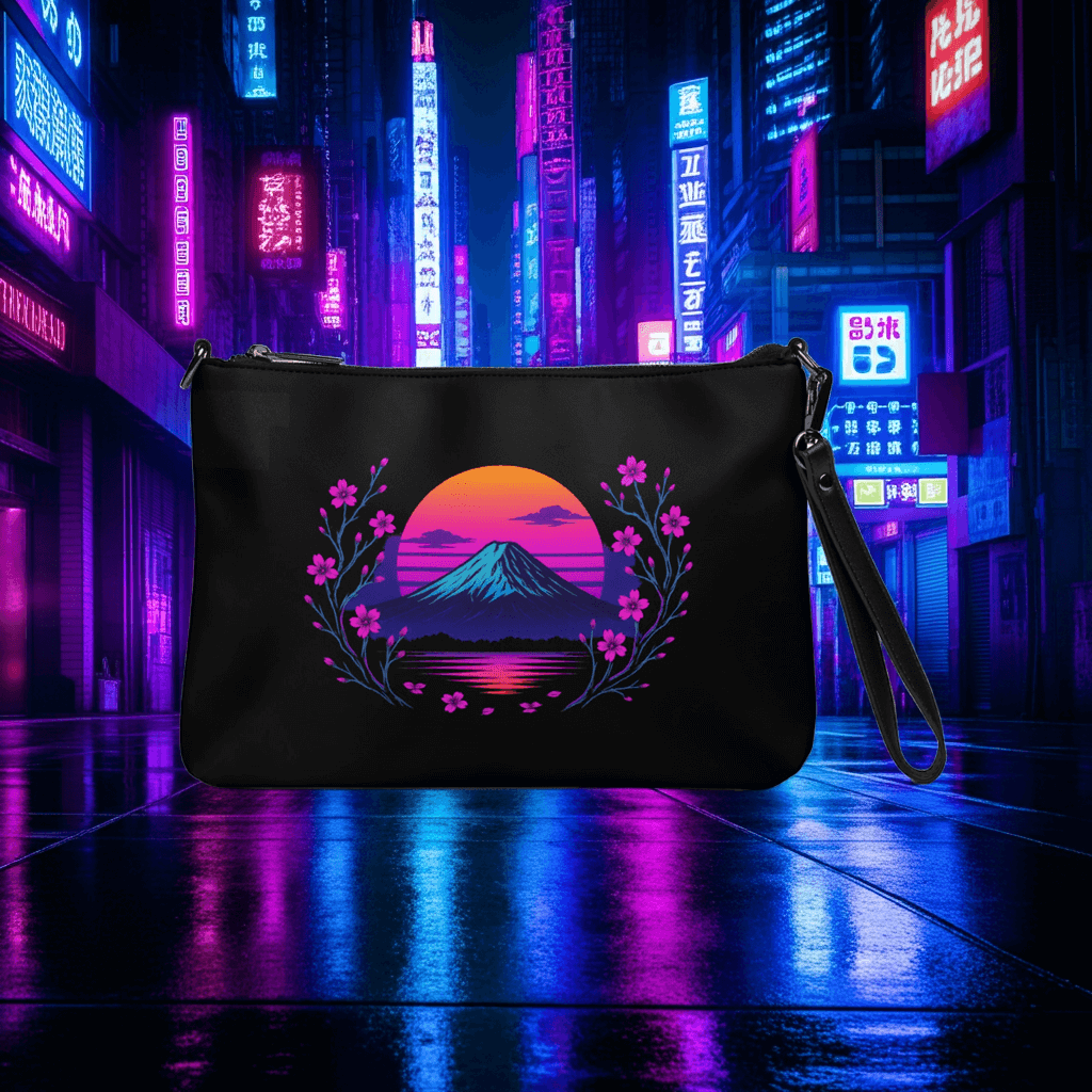 Mt Fuji Cherry Blossom Neon Crossbody Bag Obtuse Mongoose