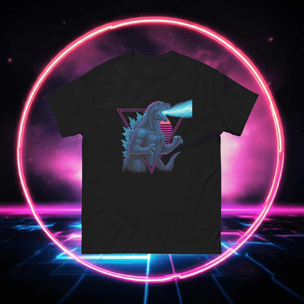 Atomic Lizard Neon T-Shirt Obtuse Mongoose Retro Godzilla