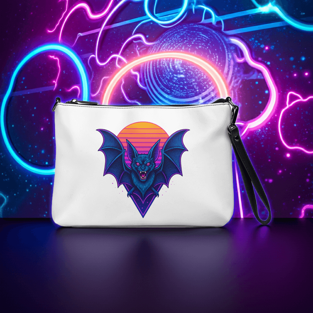 Neon Bat Crossbody Bag Obtuse Mongoose Retro Synthwave