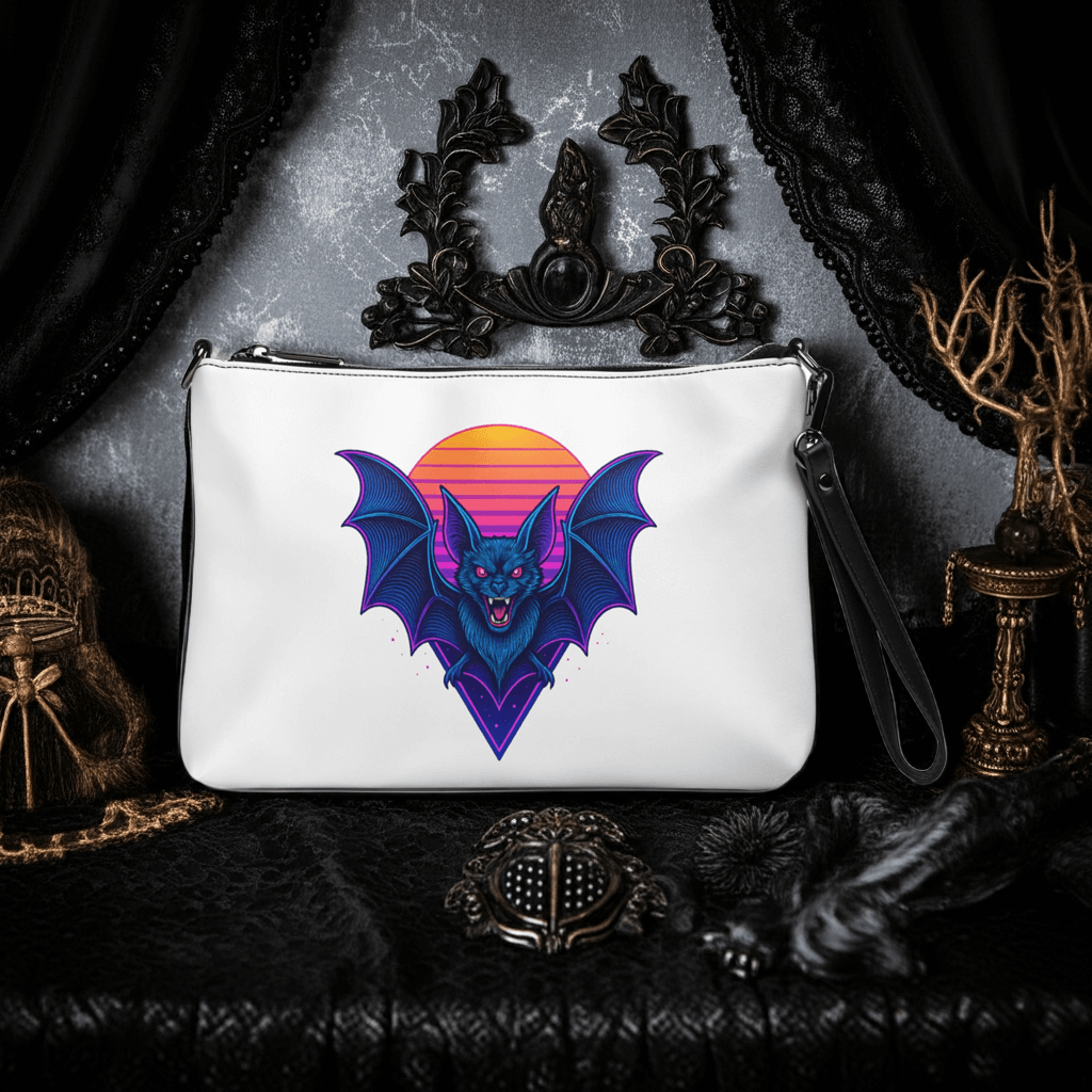 Neon Bat Crossbody Bag Obtuse Mongoose Retro Synthwave