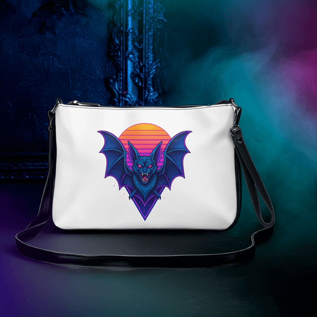 Neon Bat Crossbody Bag Obtuse Mongoose Retro Synthwave