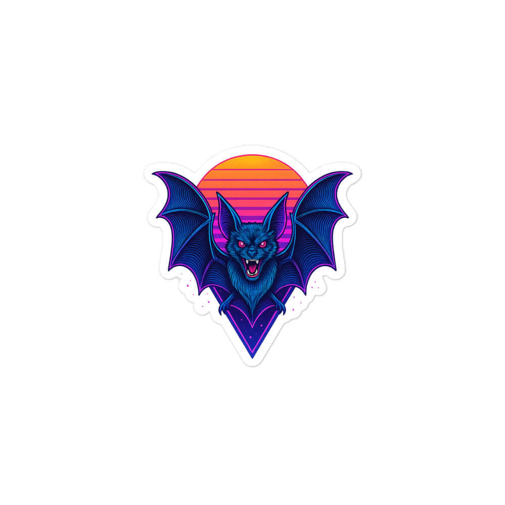 Neon Bat Sticker Synthwave Vampire Bat Vinyl Decal