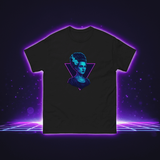 Neon Bride of Frankenstein T-Shirt – Retro Gothic Horror Tee