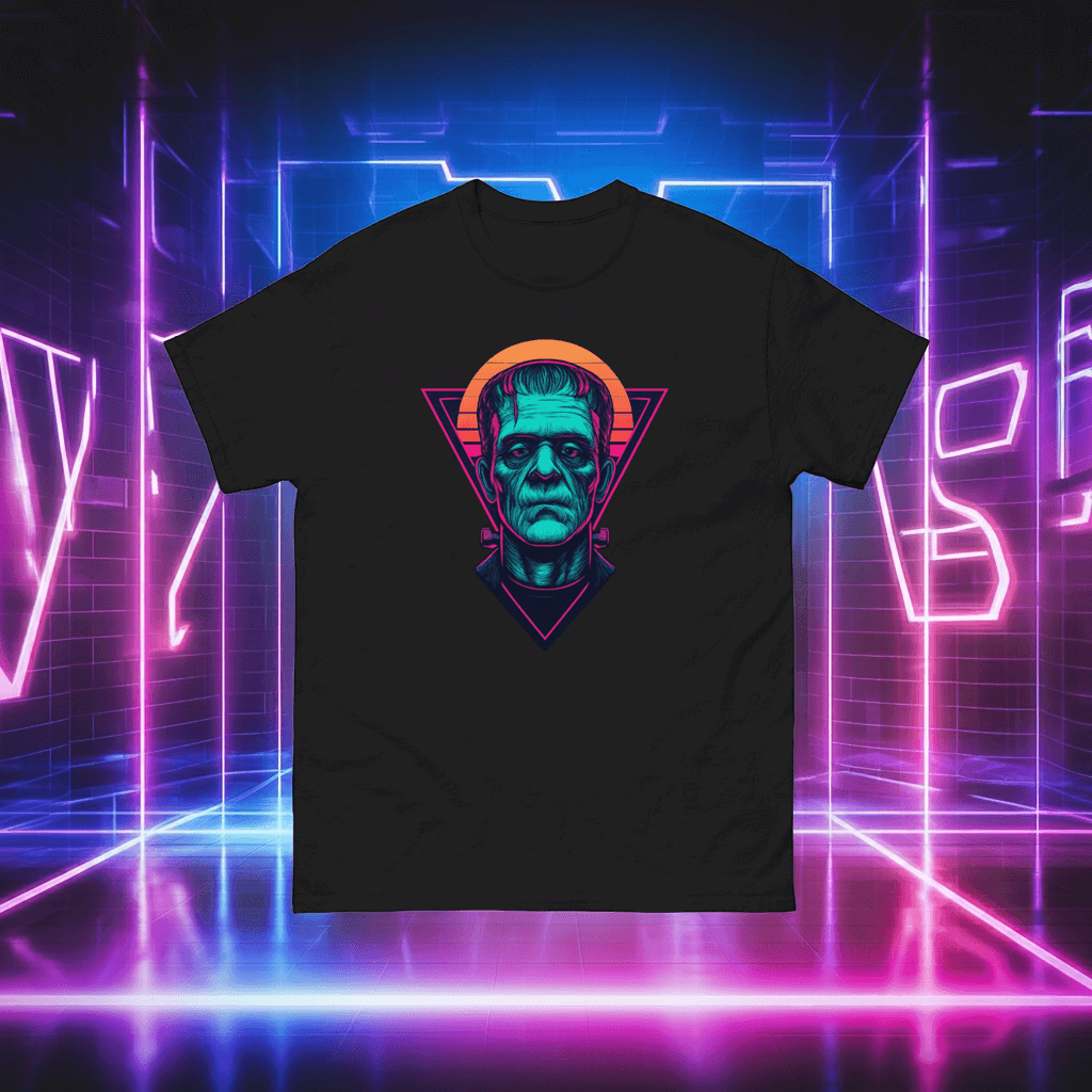 Frankensteins Monster Neon T-Shirt Obtuse Mongoose Retro Horror