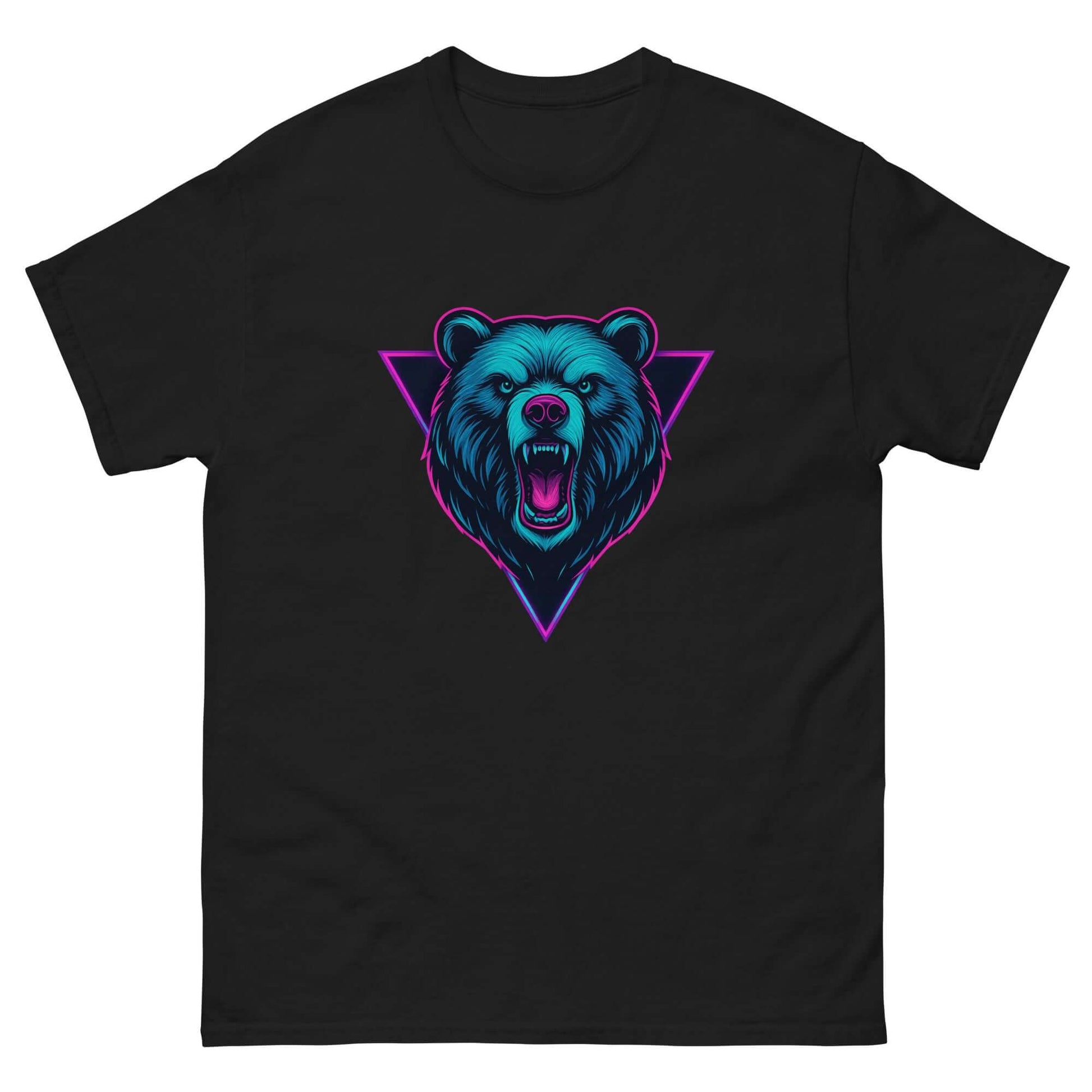 Neon Grizzly Bear T-Shirt – Retro Synthwave Tee