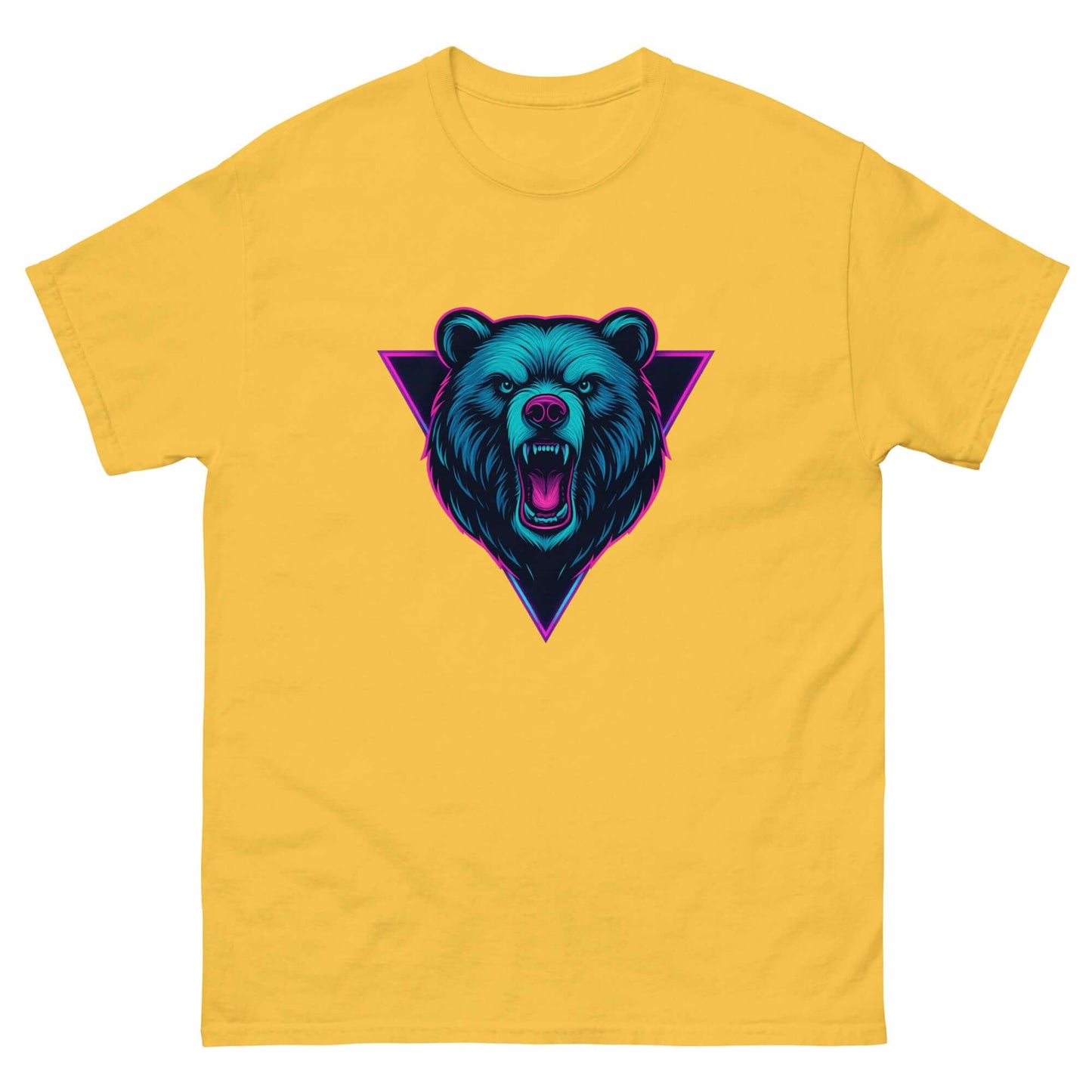 Neon Grizzly Bear T-Shirt – Retro Synthwave Tee