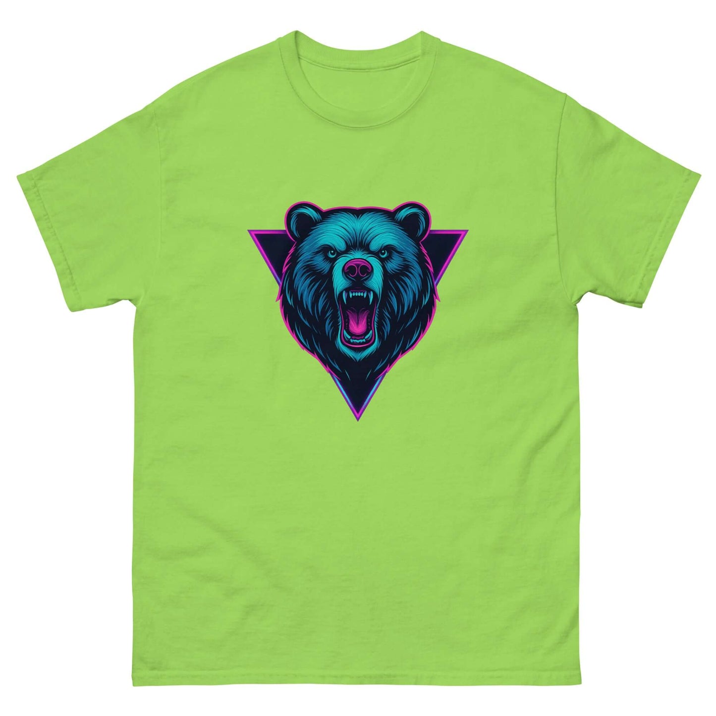 Neon Grizzly Bear T-Shirt – Retro Synthwave Tee