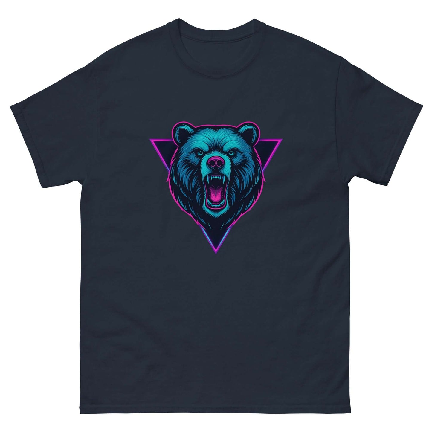 Neon Grizzly Bear T-Shirt – Retro Synthwave Tee