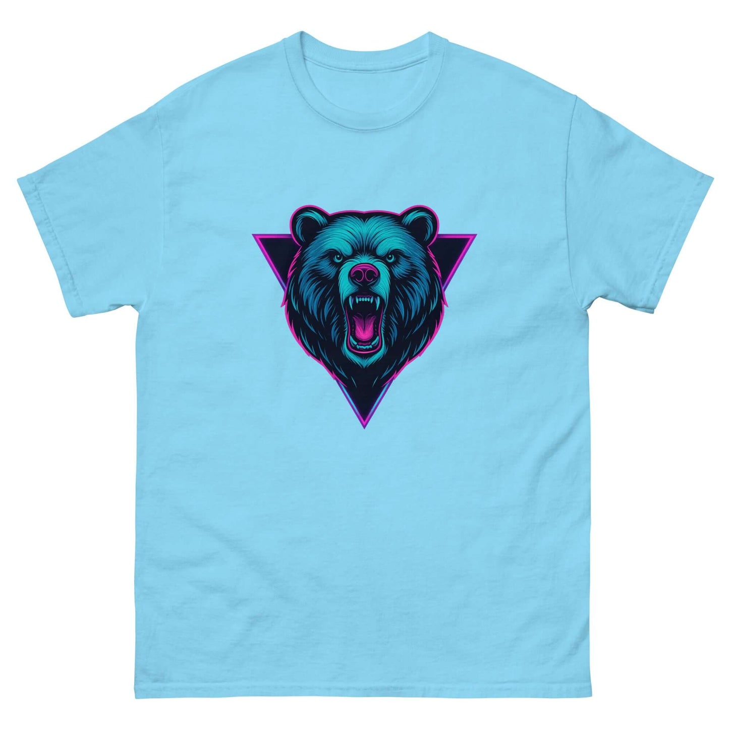 Neon Grizzly Bear T-Shirt – Retro Synthwave Tee