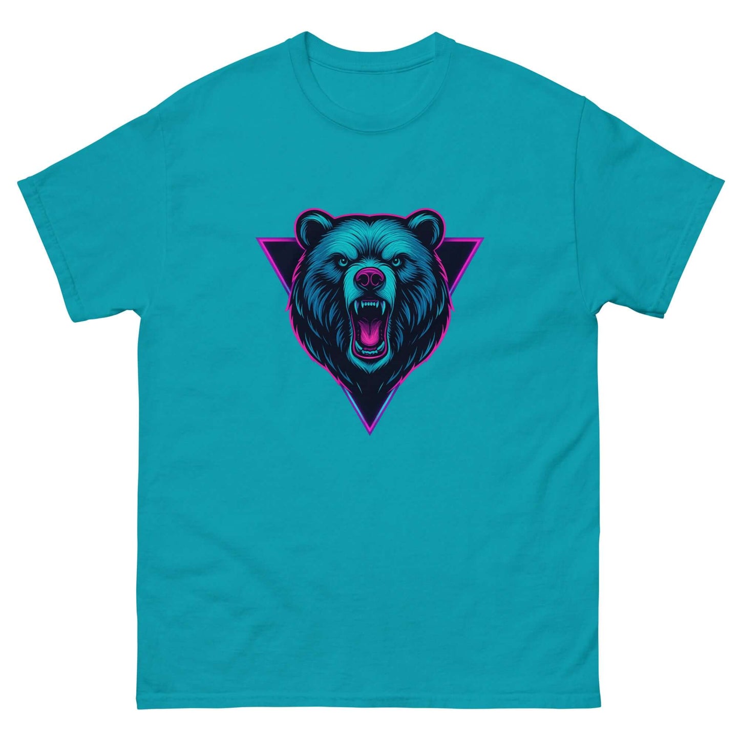Neon Grizzly Bear T-Shirt – Retro Synthwave Tee