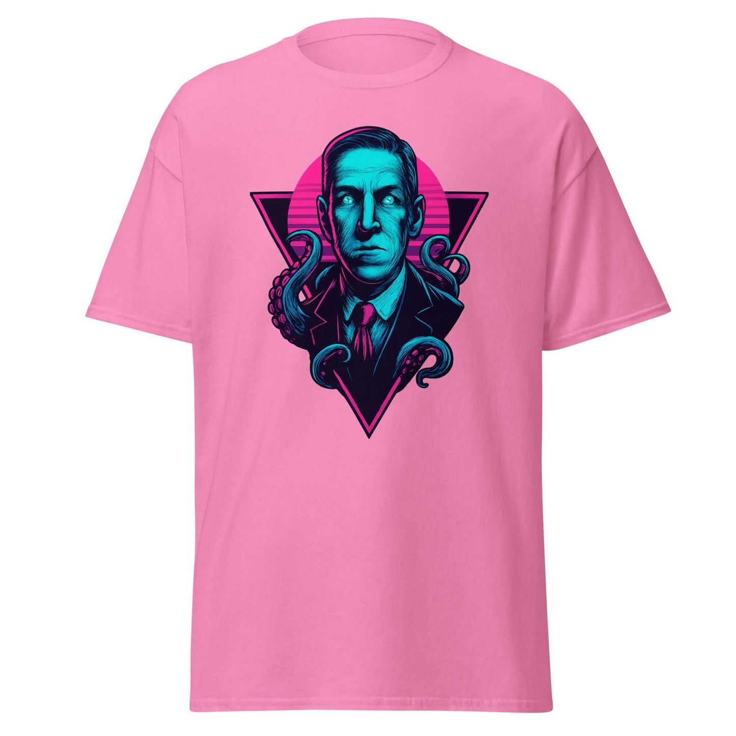 Neon H.P. Lovecraft T-shirt Obtuse Mongoose Retro Horror Tee