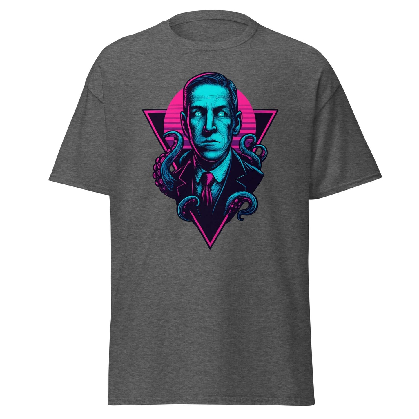 Neon H.P. Lovecraft T-shirt Obtuse Mongoose Retro Horror Tee