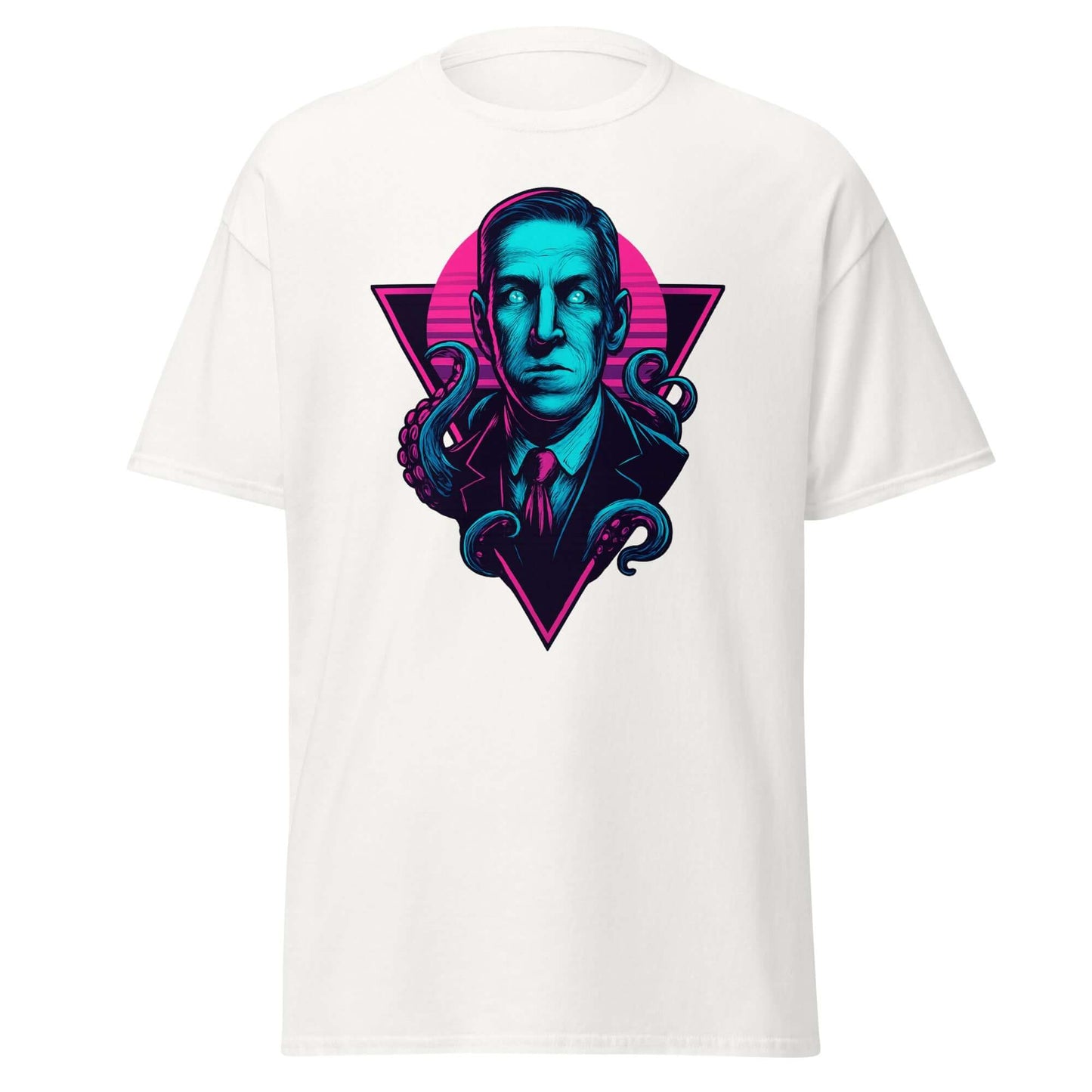 Neon H.P. Lovecraft T-shirt Obtuse Mongoose Retro Horror Tee