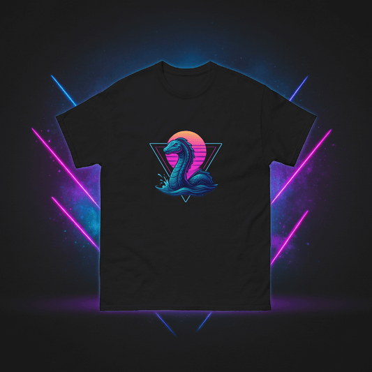 Neon Loch Ness Monster T-Shirt | Retro Cryptid Tee
