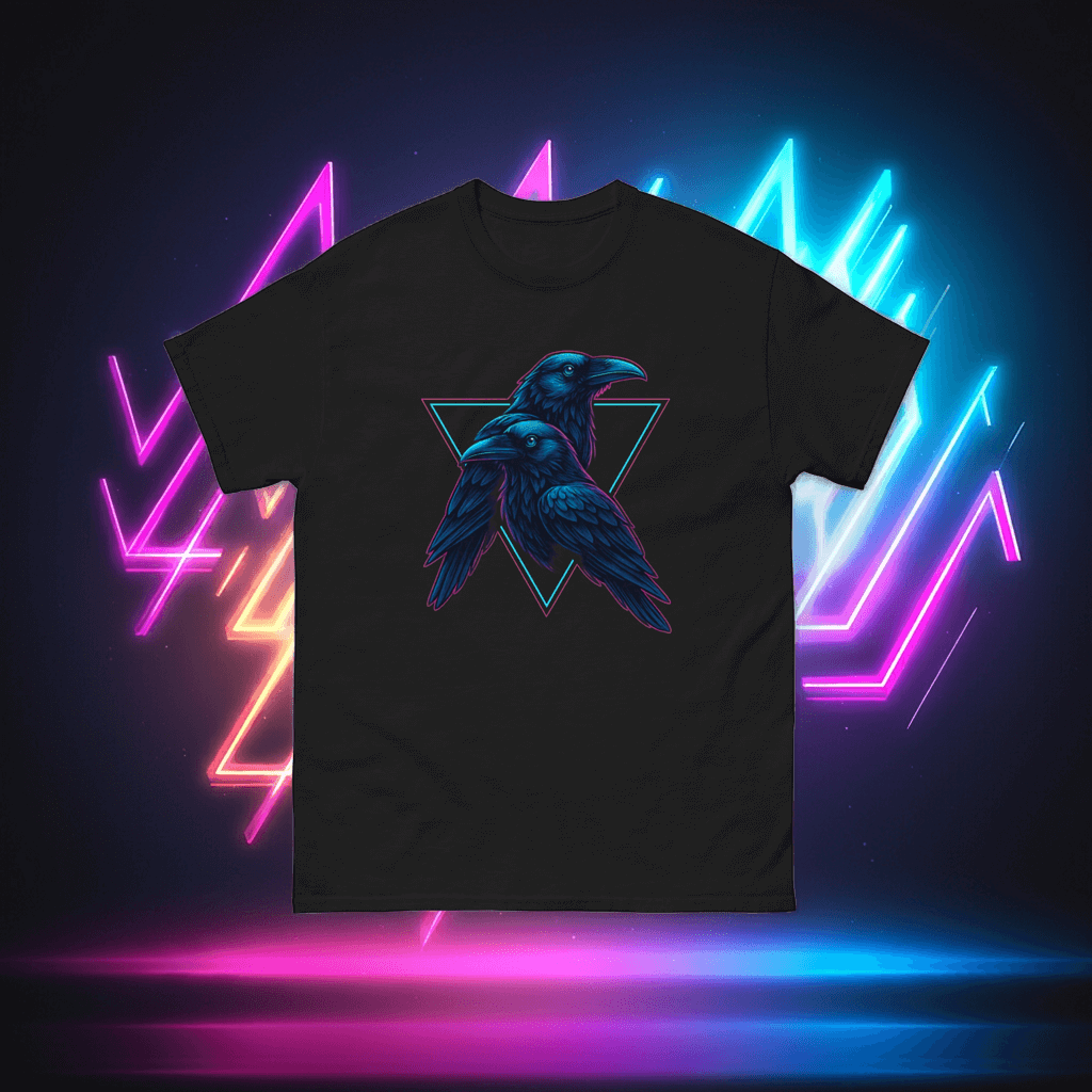Raven Duo Neon T-Shirt Dark Streetwear Obtuse Mongoose