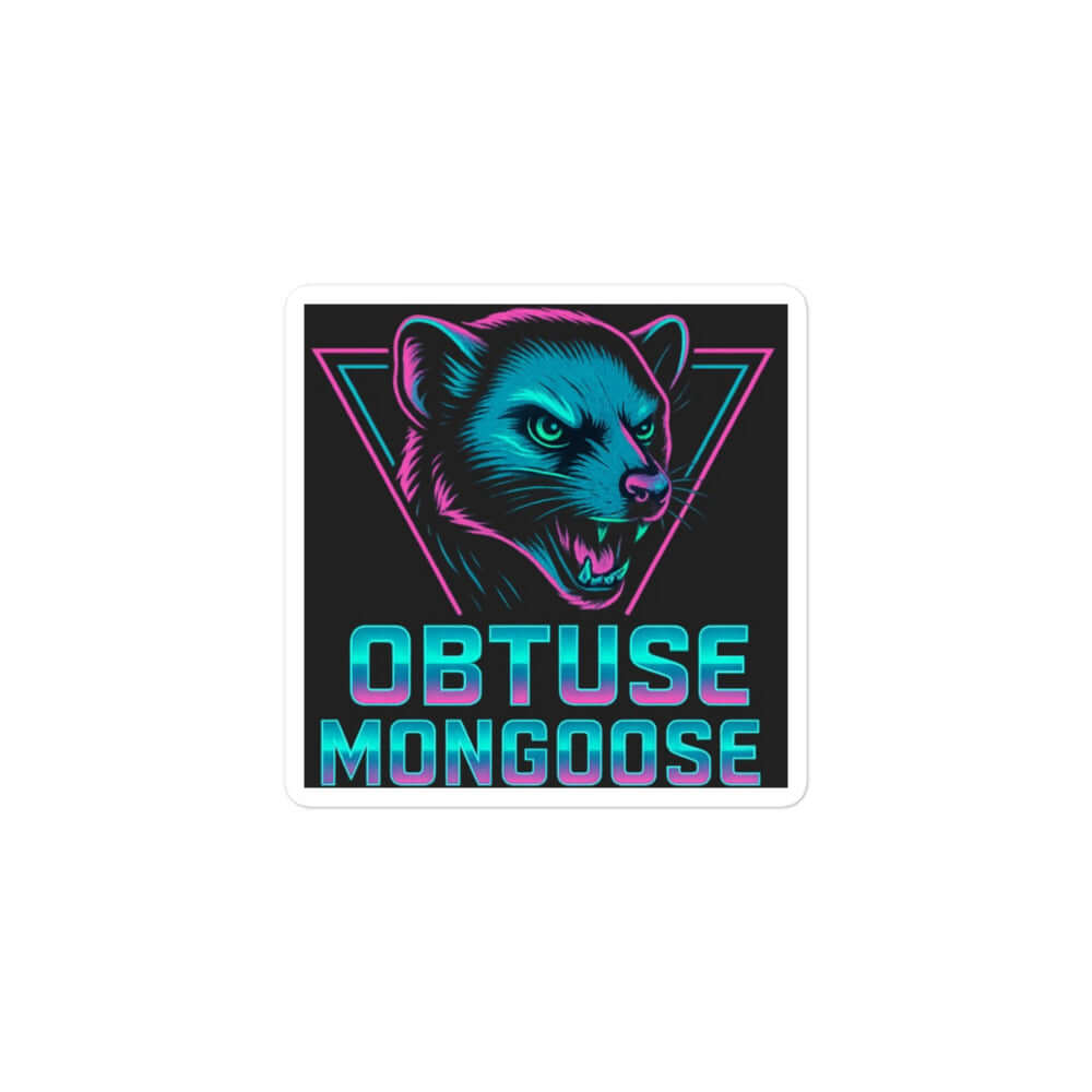Obtuse Mongoose Sticker Neon Retro Animal Vinyl Decal