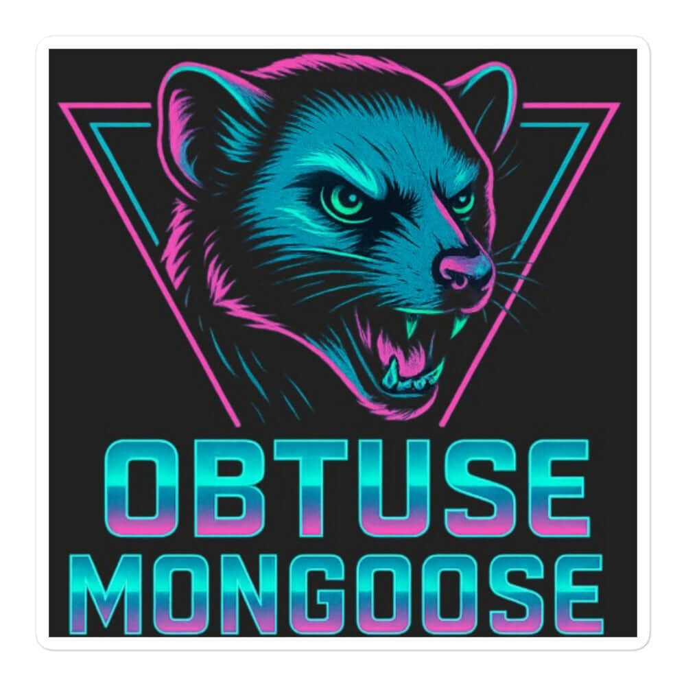 Obtuse Mongoose Sticker Neon Retro Animal Vinyl Decal