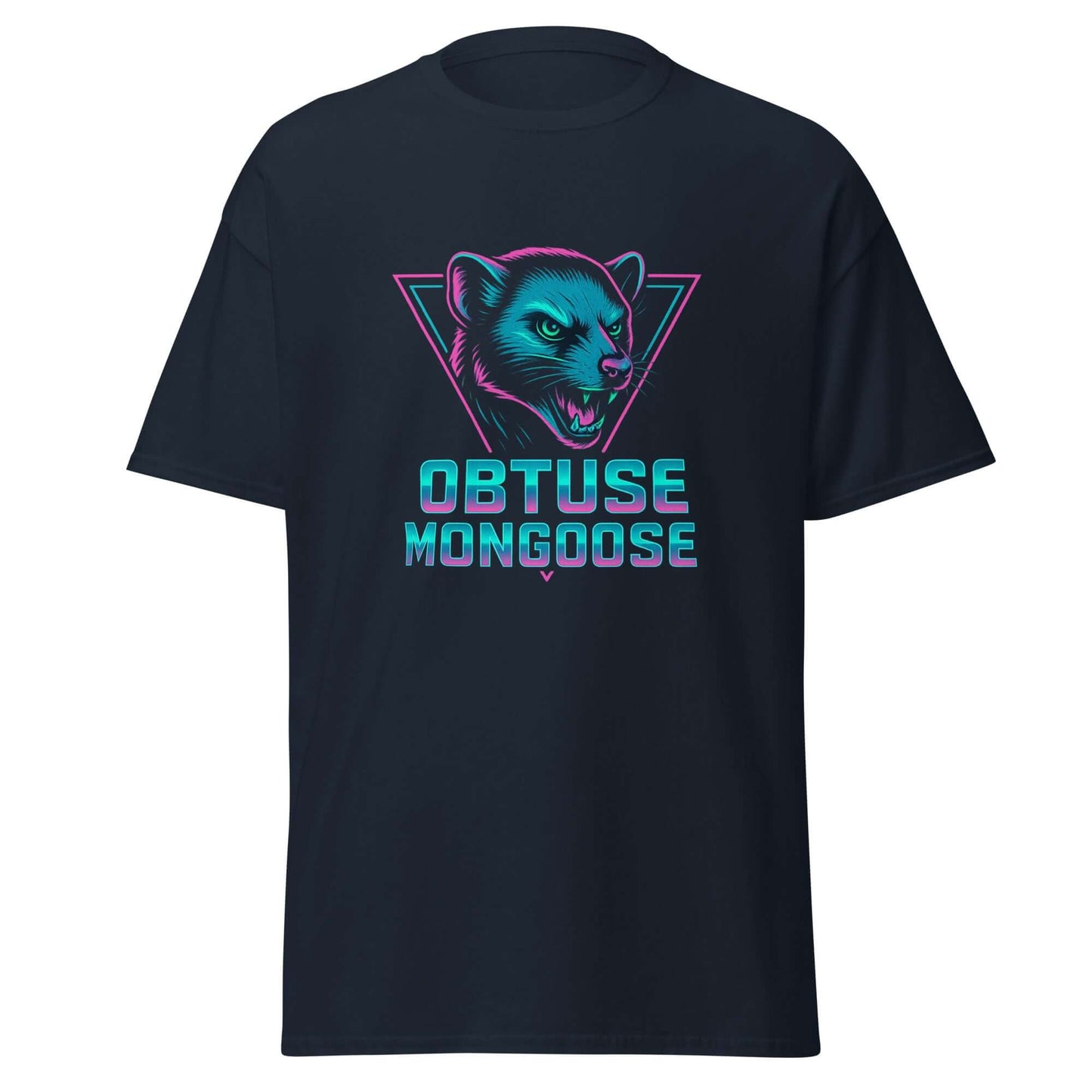Obtuse Mongoose T-Shirt Neon Retro Brand Logo Tee