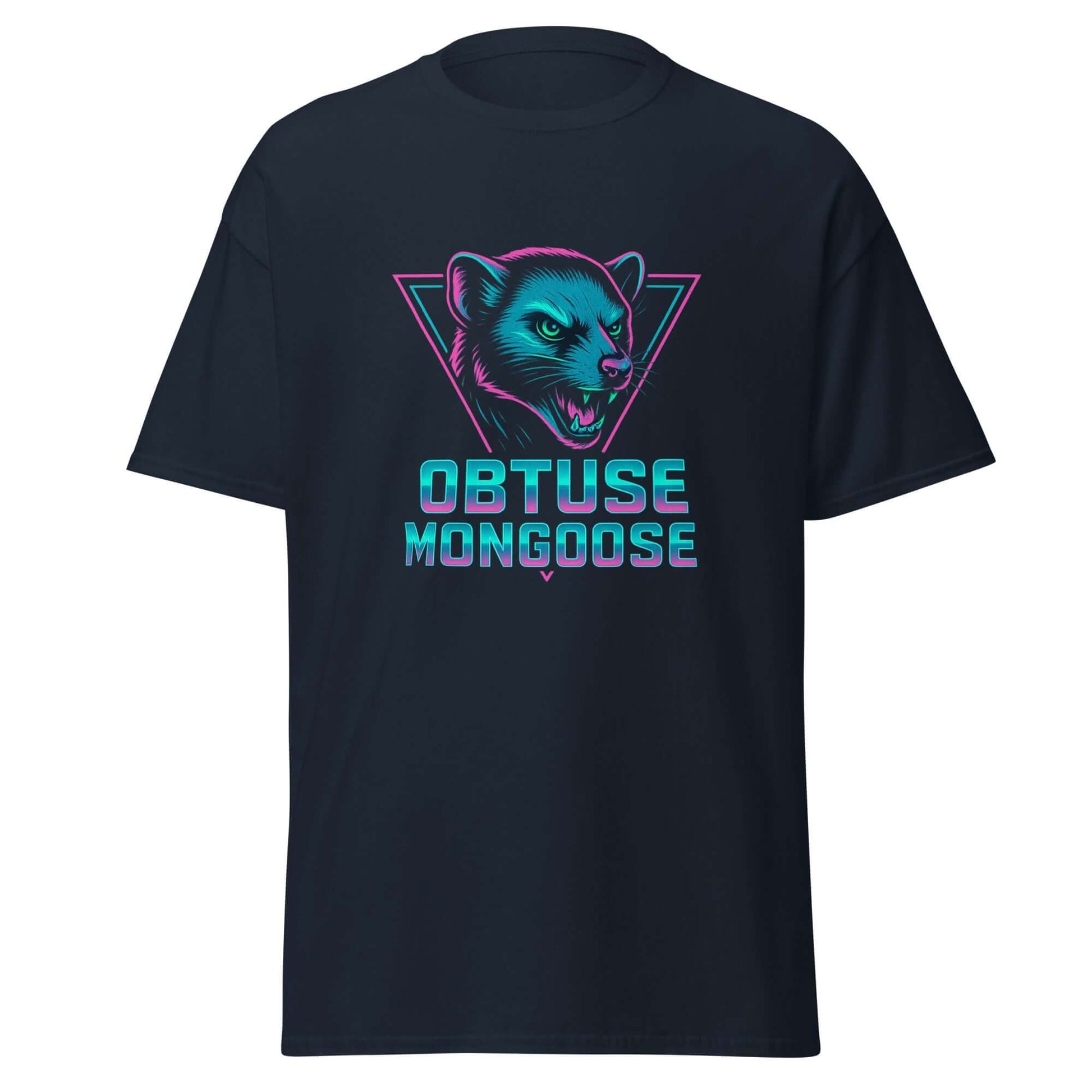 Obtuse Mongoose T-Shirt Neon Retro Brand Logo Tee