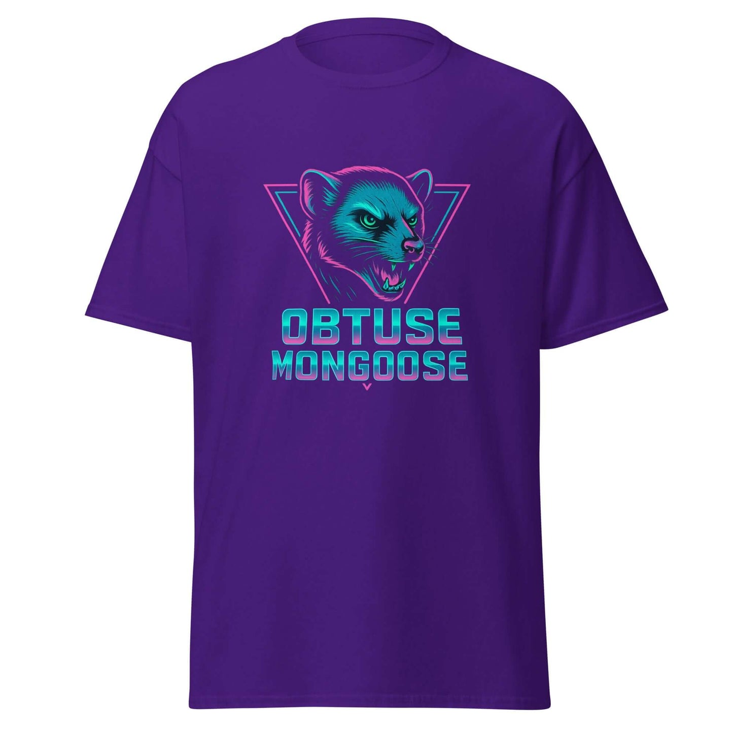 Obtuse Mongoose T-Shirt Neon Retro Brand Logo Tee