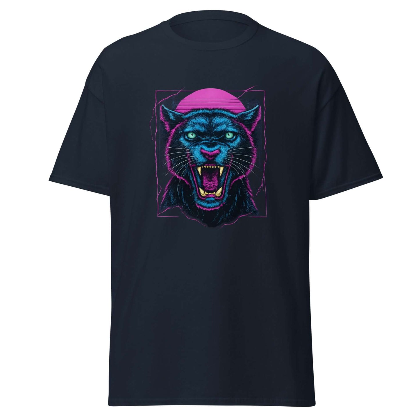 Panther T-Shirt Neon Vaporwave Jungle Cat Tee
