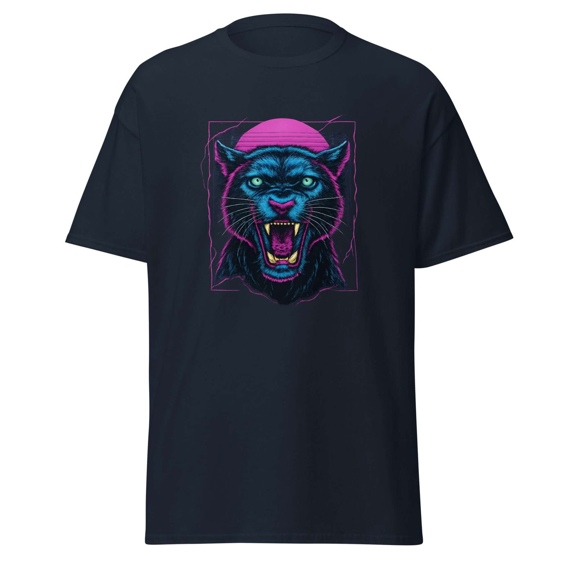 Panther T-Shirt Neon Vaporwave Jungle Cat Tee