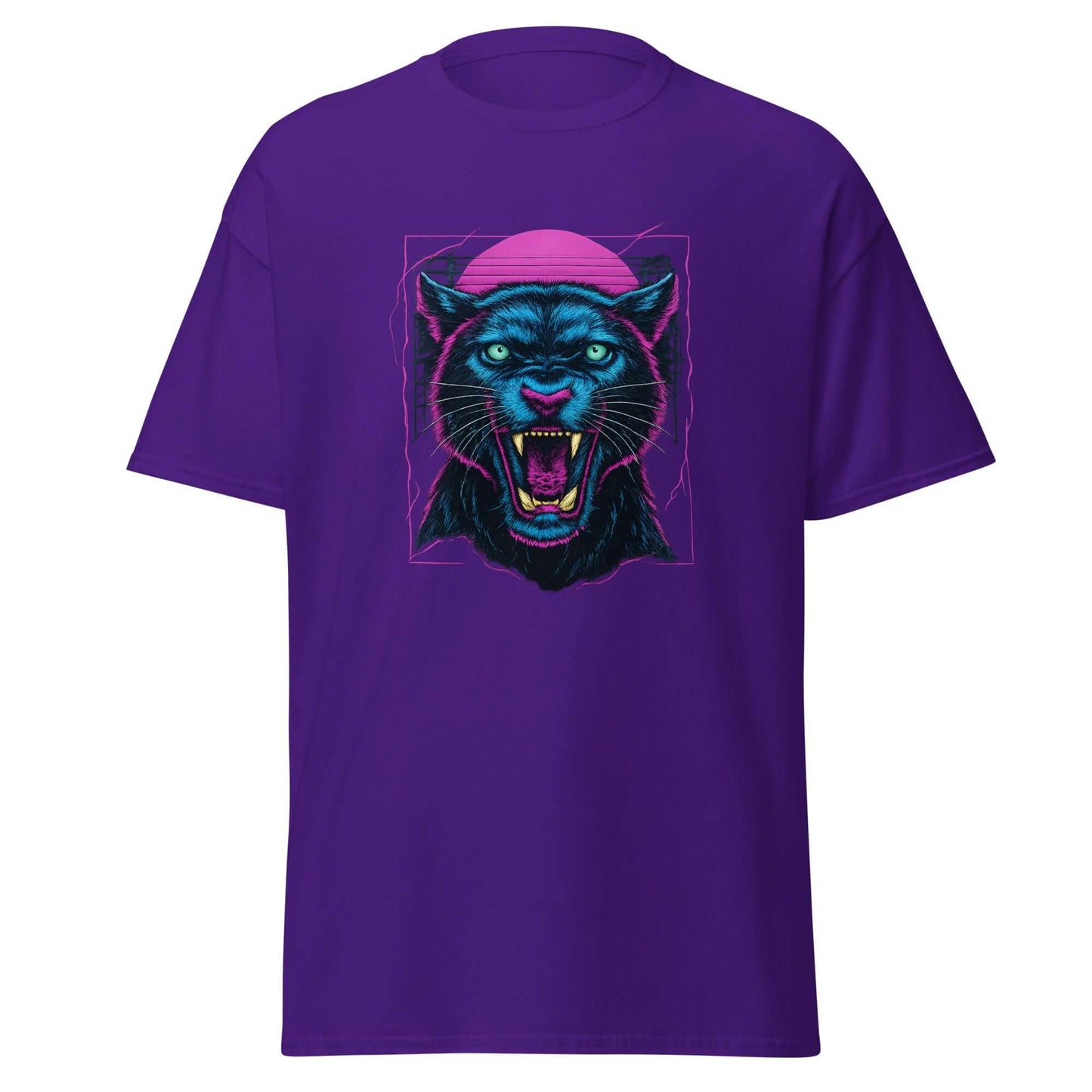 Panther T-Shirt Neon Vaporwave Jungle Cat Tee