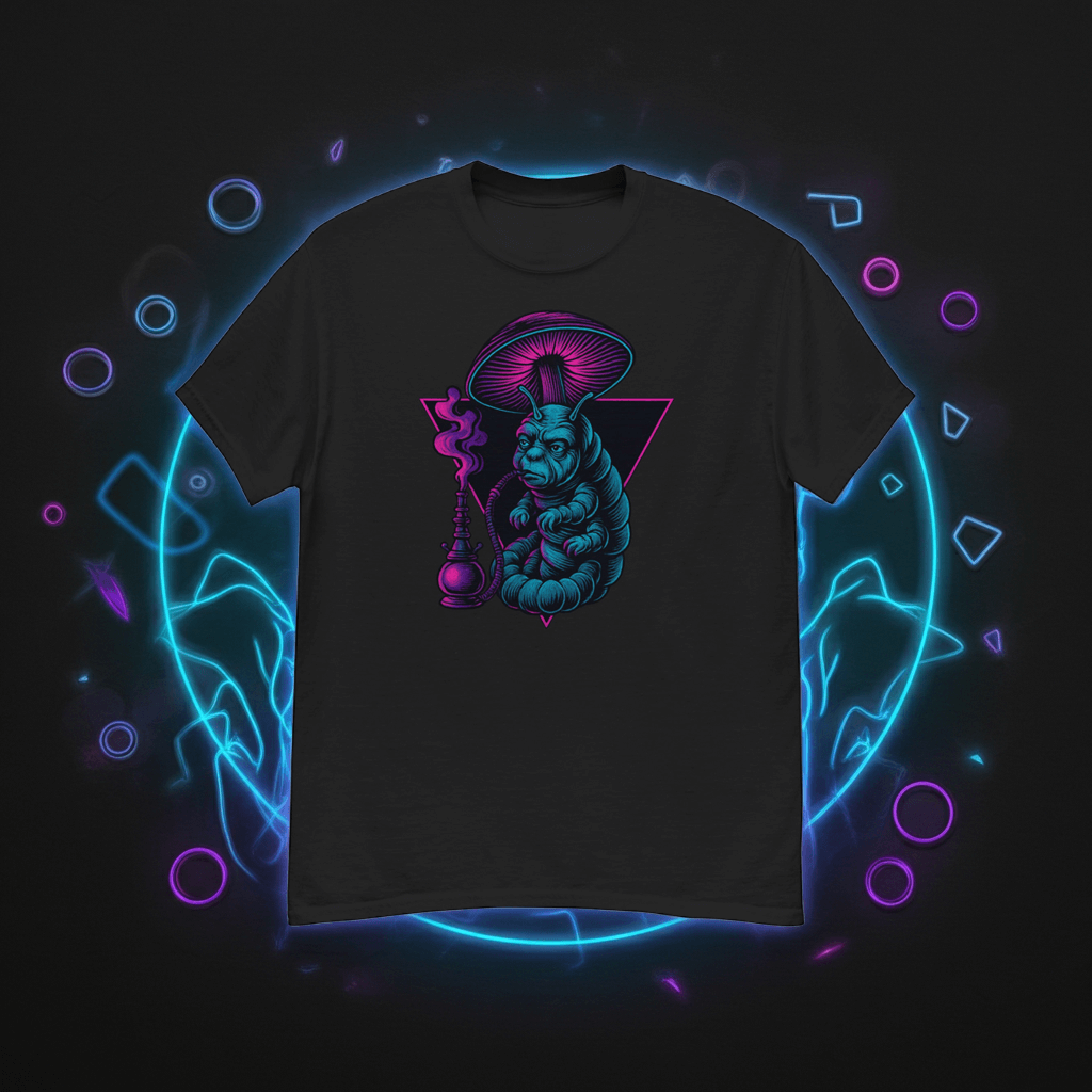 Caterpillar Neon T-Shirt – Retro Wonderland Vaporwave Tee